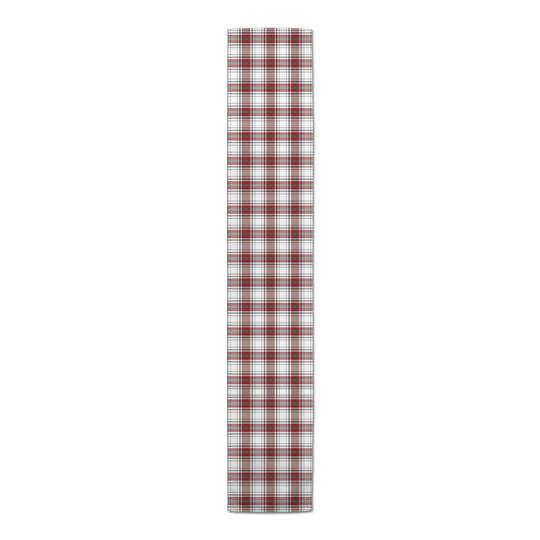 Red Gray Plaid 16x72 Cotton Twill Runner